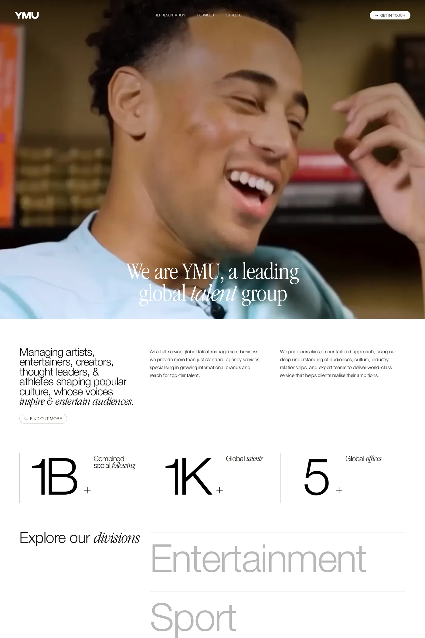 YMU — screenshot of the about page