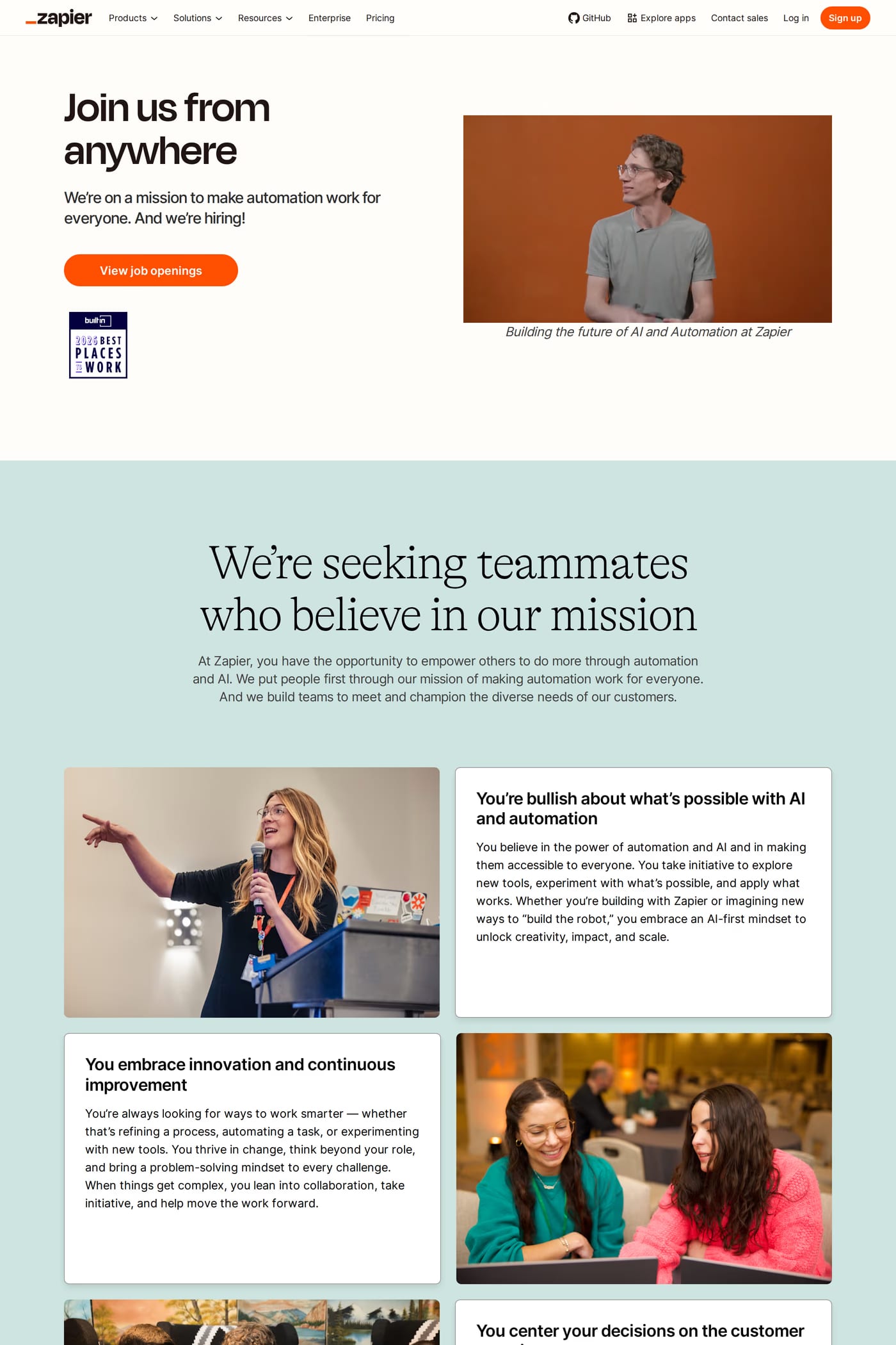 Zapier careers page