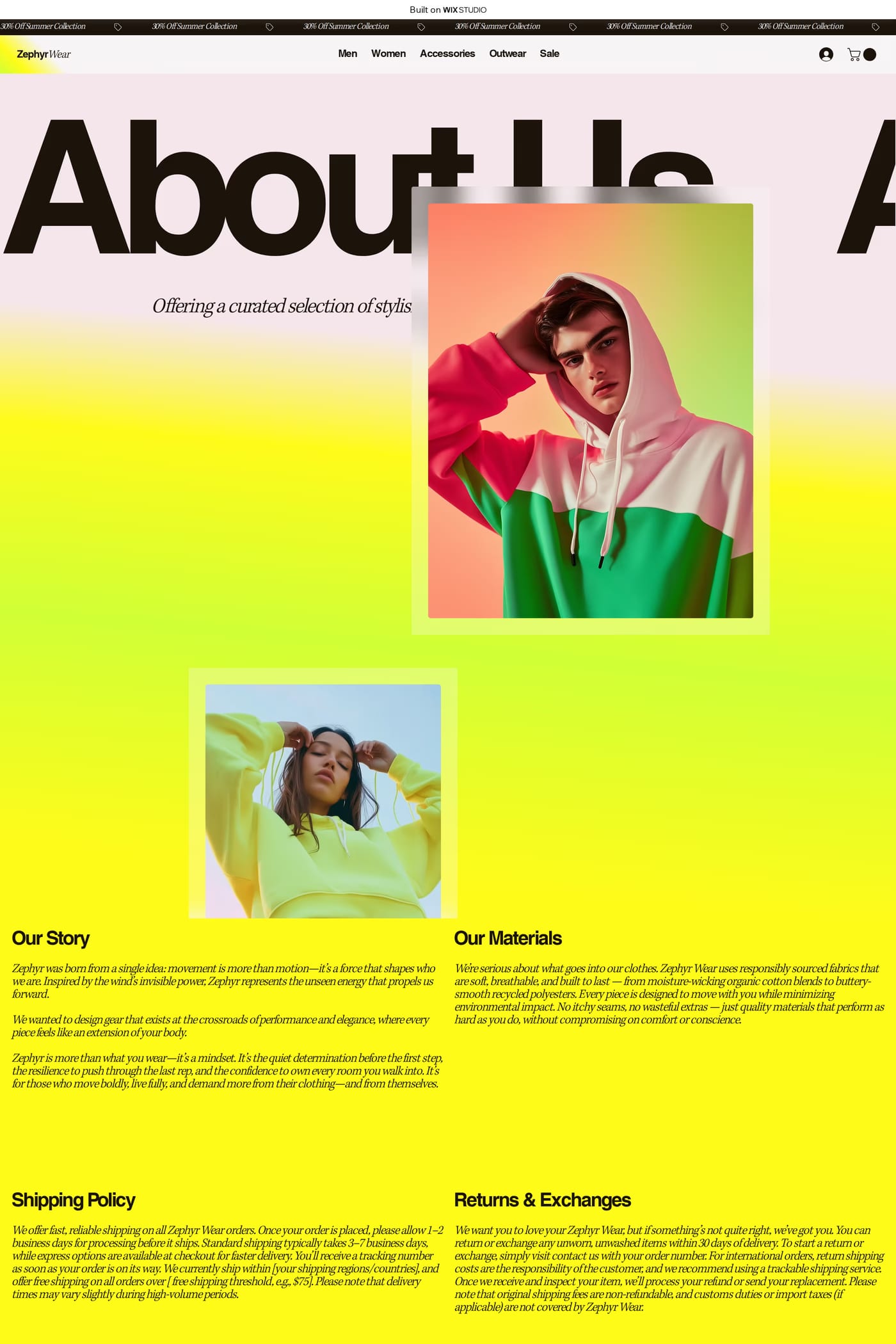 ZephyrWear about page