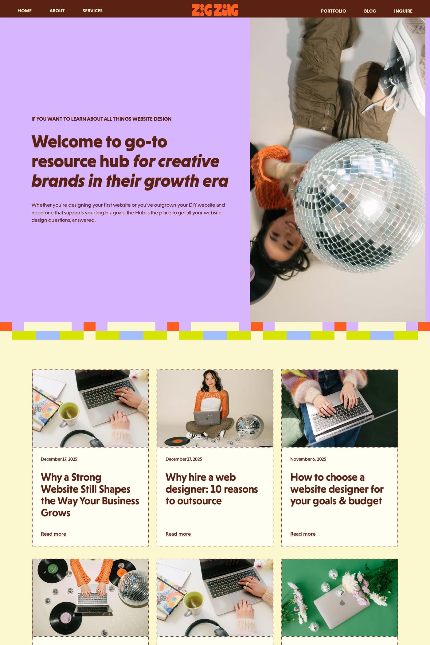 Zig Zag Creative blog page