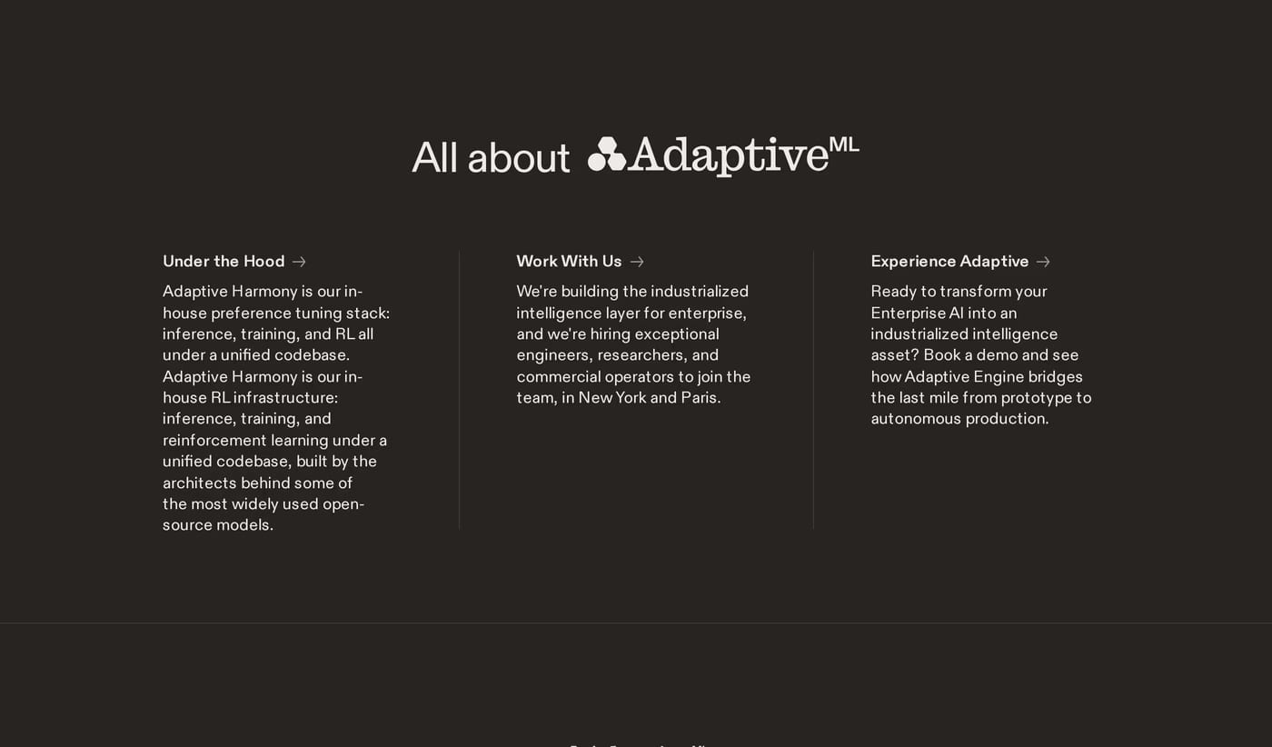 Adaptive ML About section