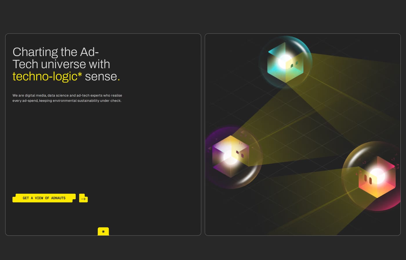 Adnaut — screenshot of the hero section
