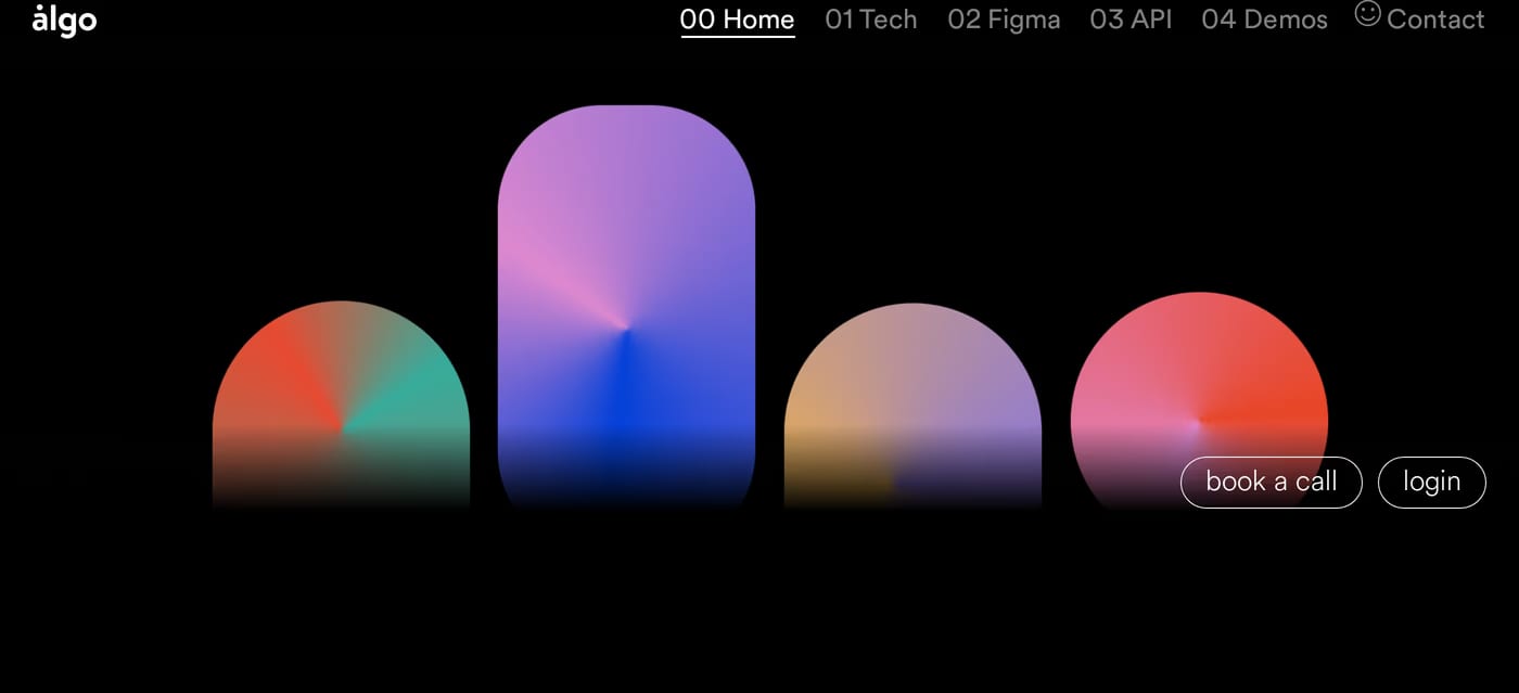 Algo — screenshot of the hero section