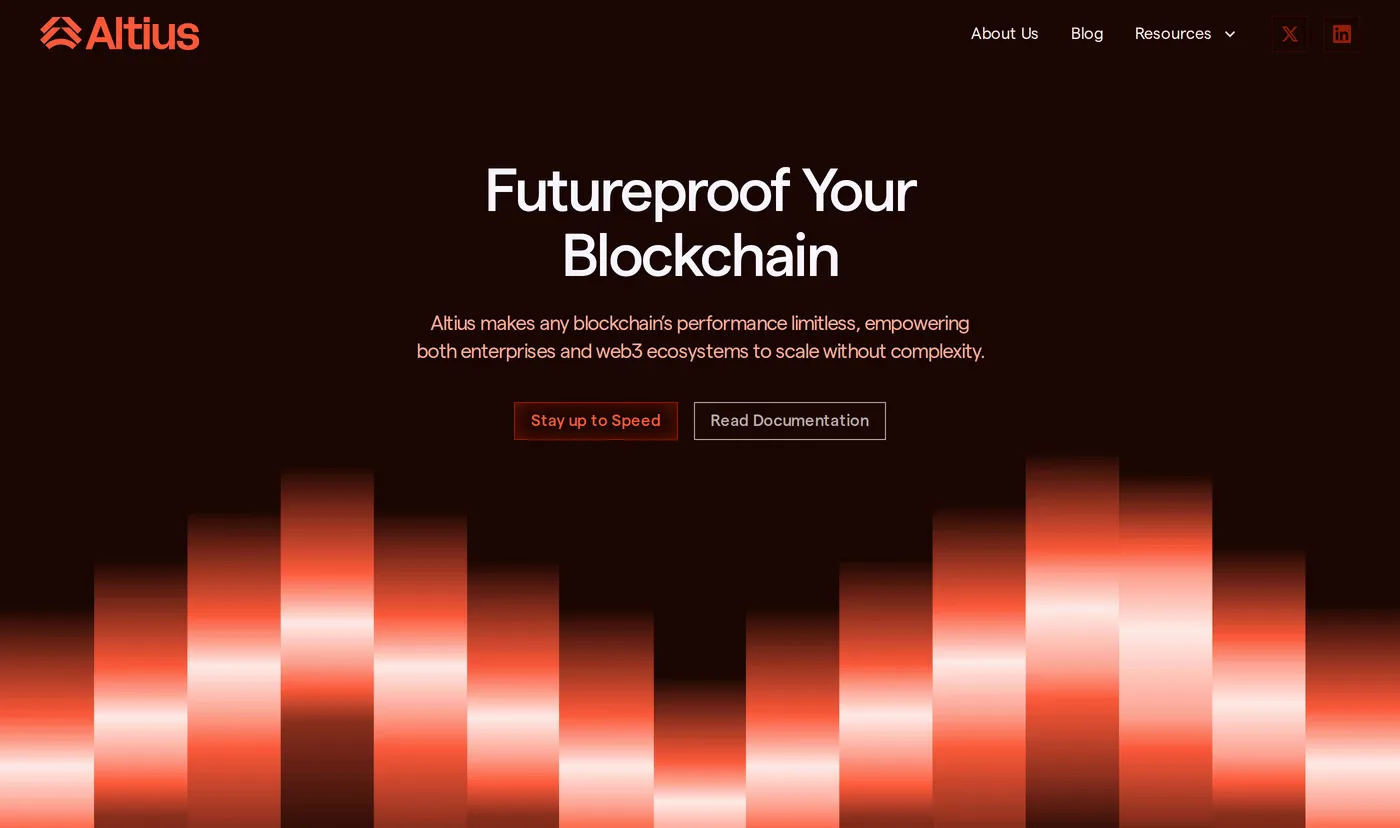 Altius — screenshot of the hero section