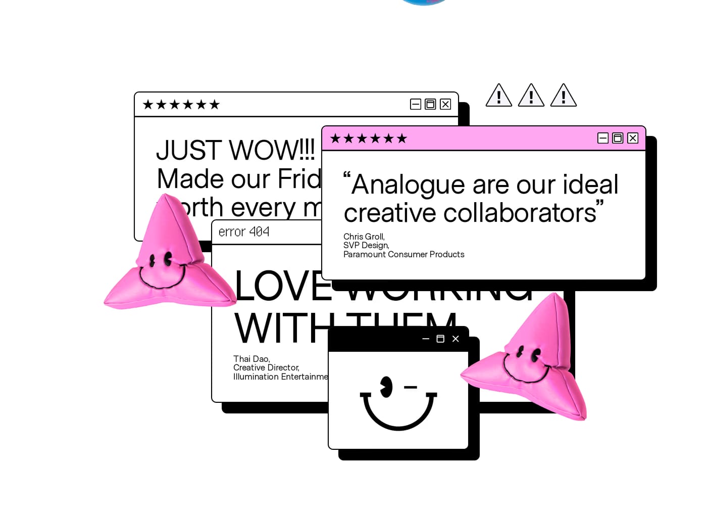 ANALOGUE — screenshot of the testimonials section