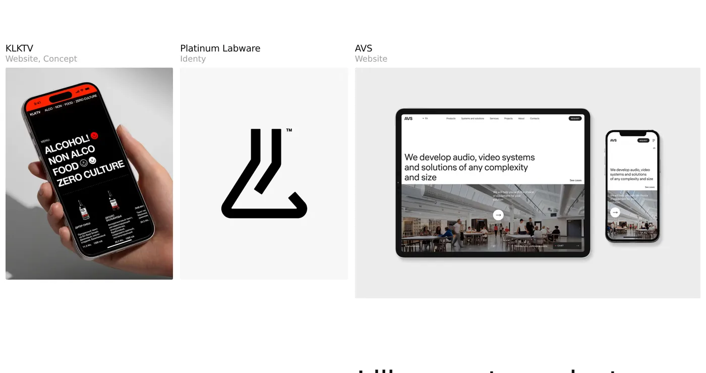 Anatoly Ivanov — screenshot of the portfolio section