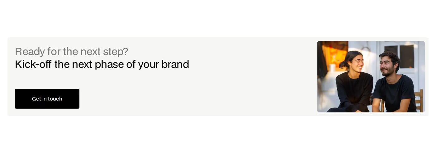 Andersen — screenshot of the call to action section