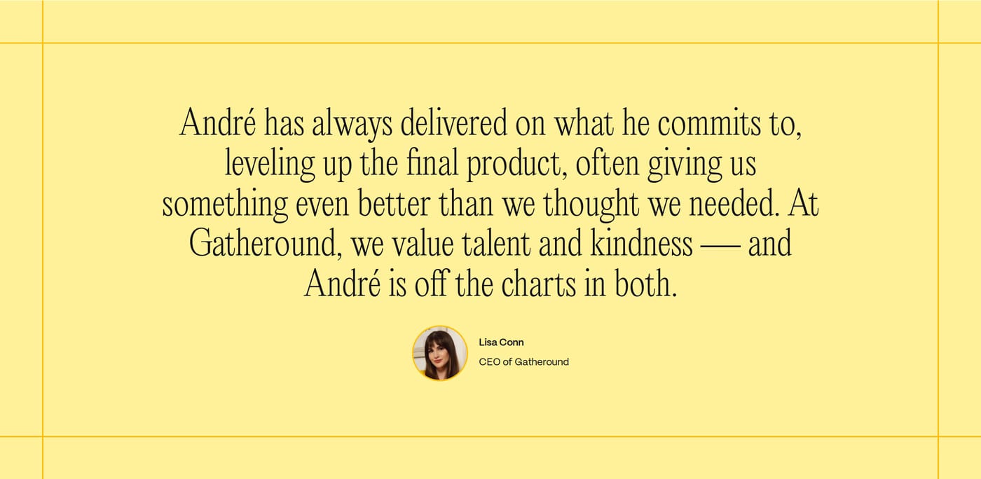 Andre Candido — screenshot of the testimonials section
