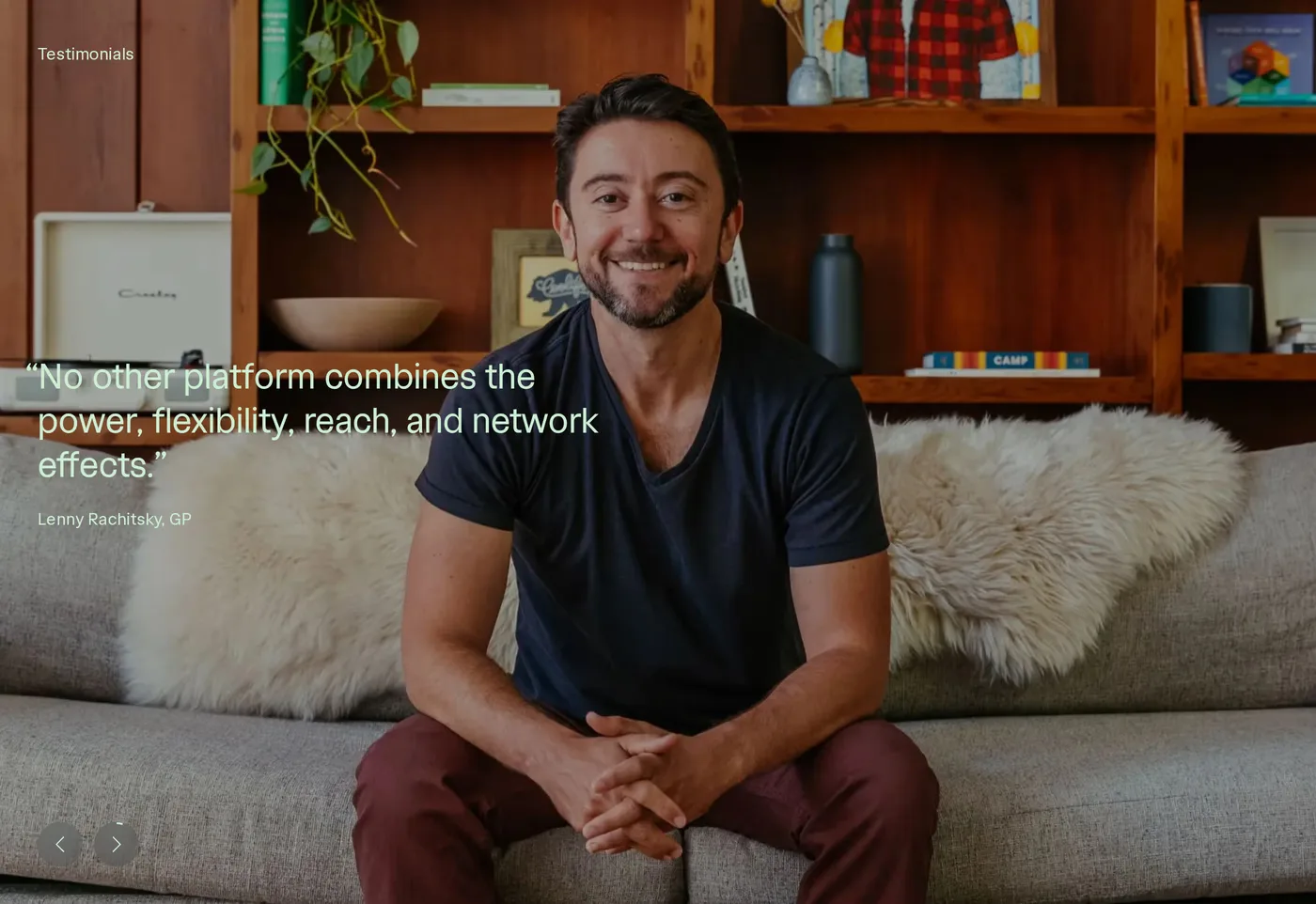 AngelList — screenshot of the testimonials section
