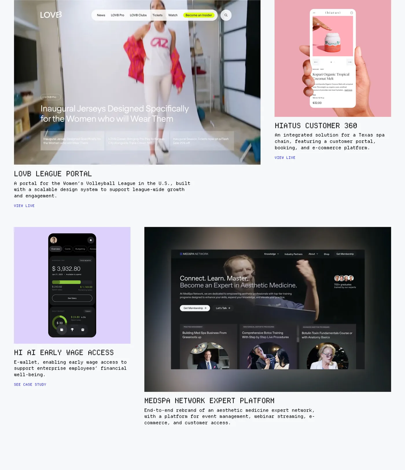 Artifact — screenshot of the portfolio section