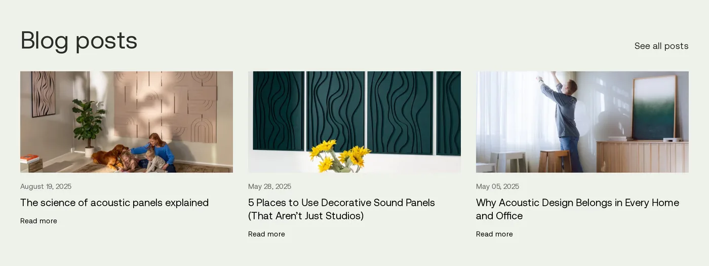 Arturel — screenshot of the blog section