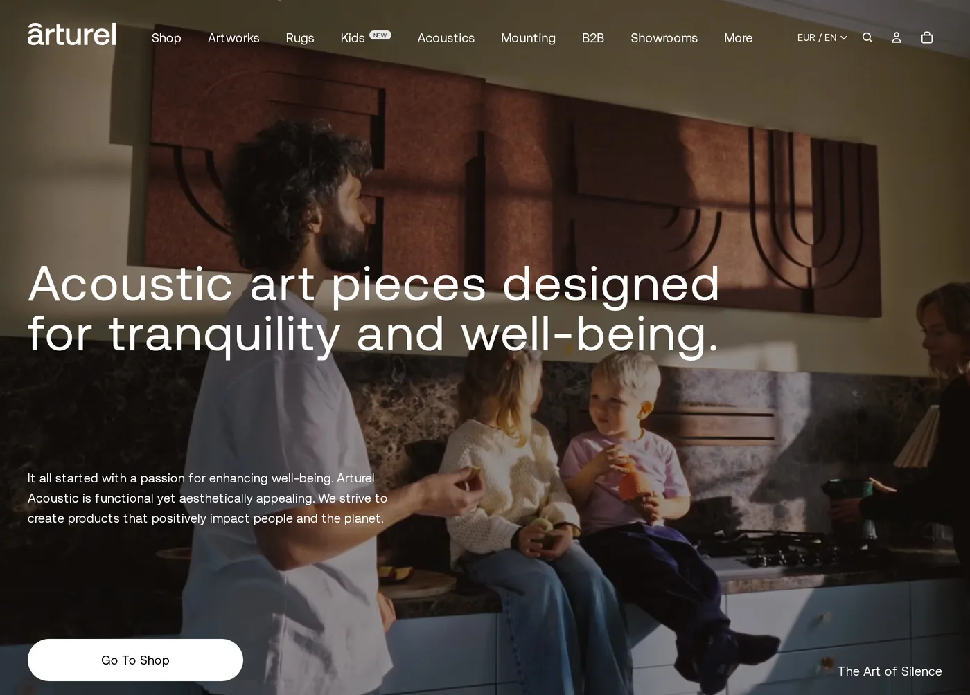 Arturel — screenshot of the hero section