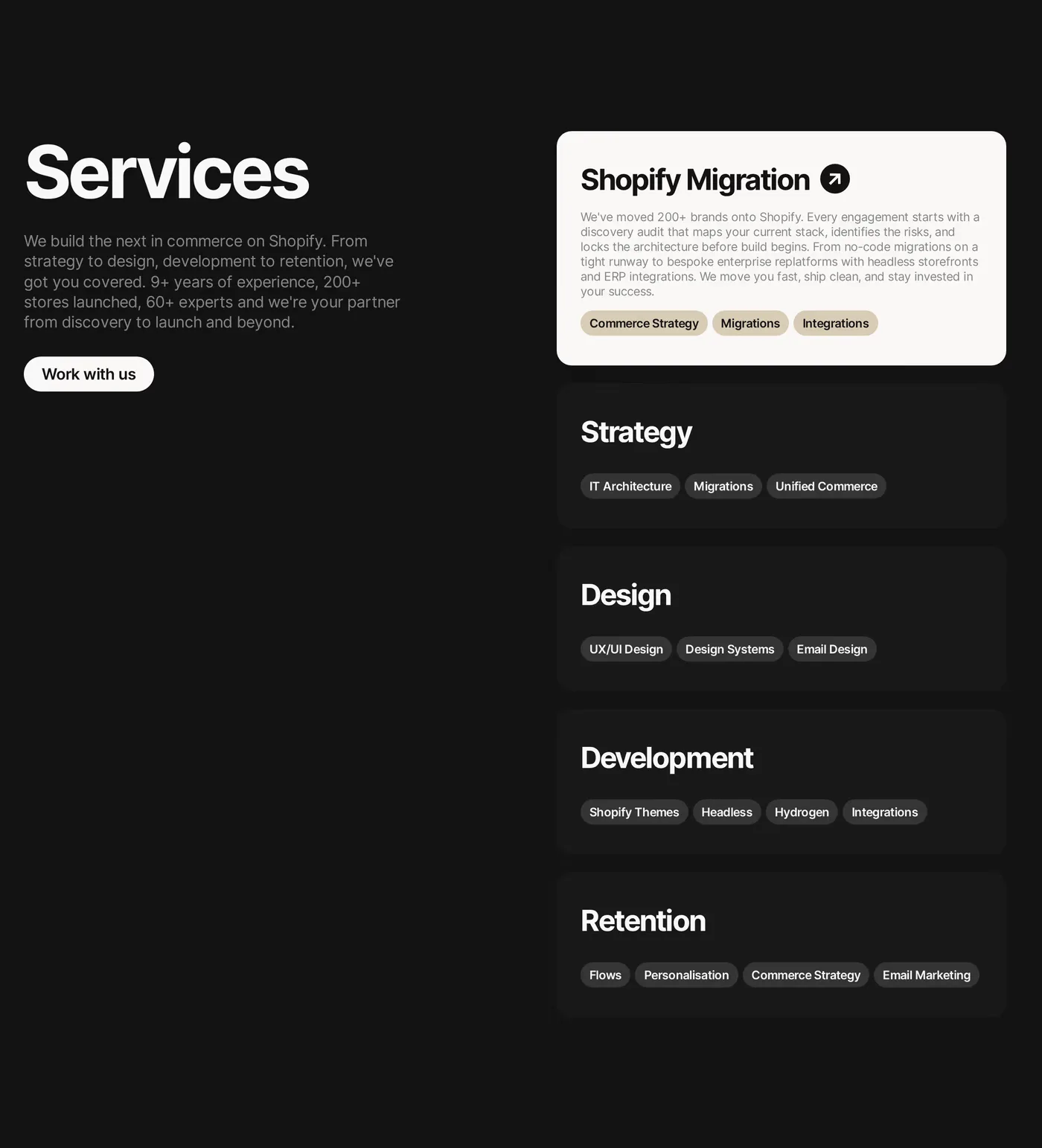 Ask Phill — screenshot of the services section