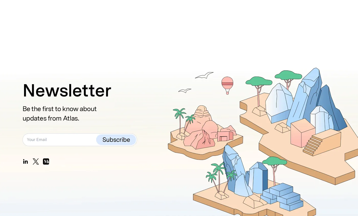 Atlas — screenshot of the call to action section