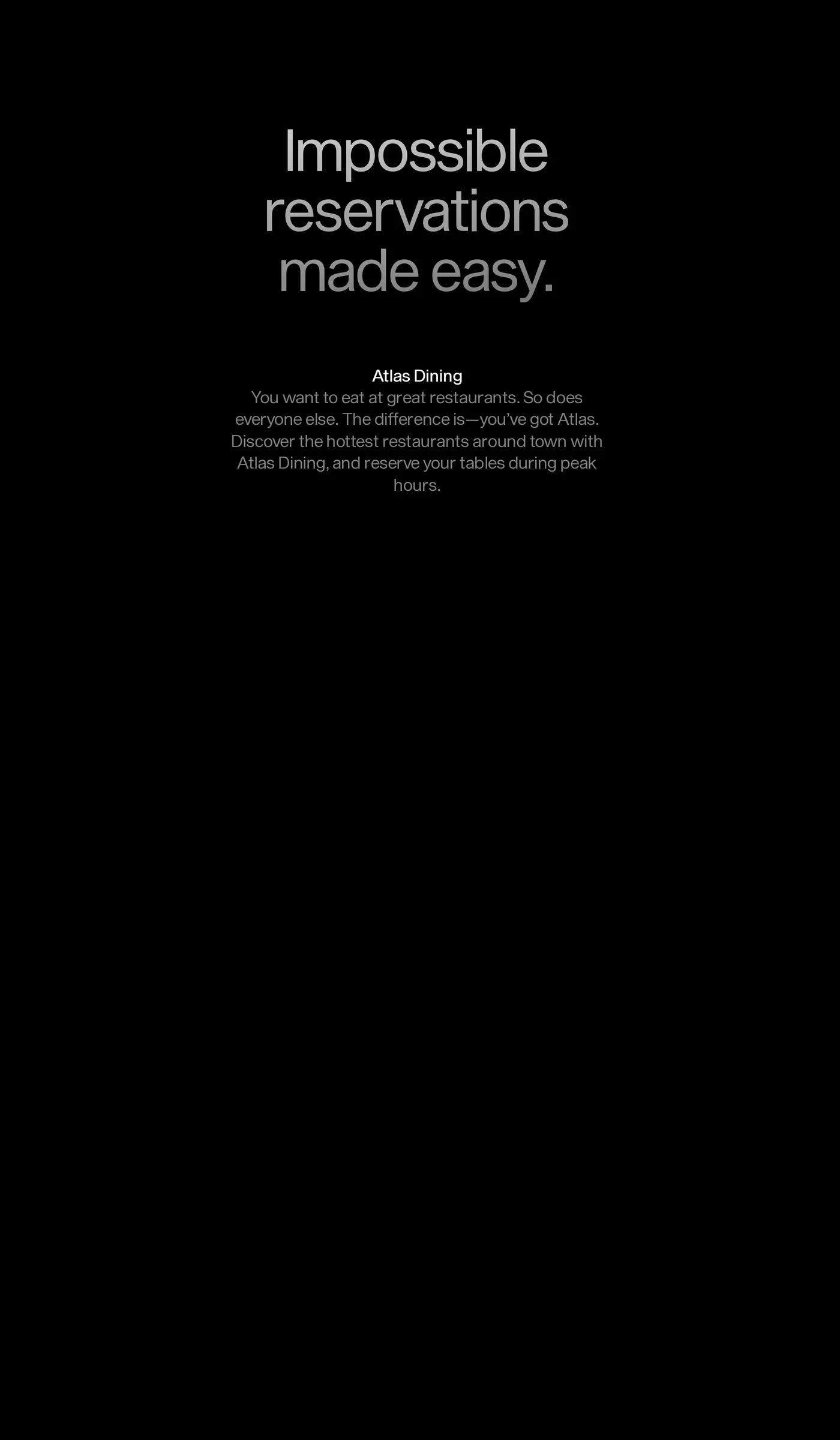 Atlas — screenshot of the features section