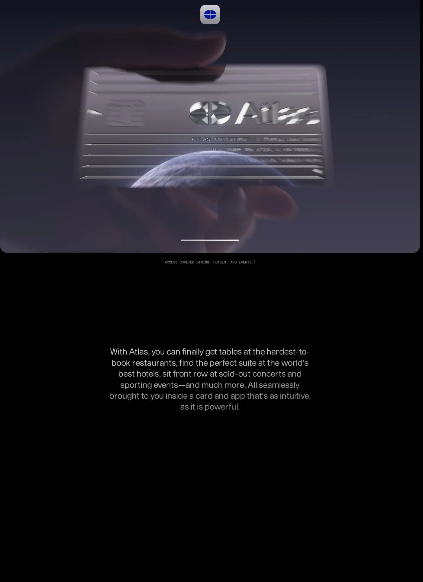Atlas — screenshot of the hero section