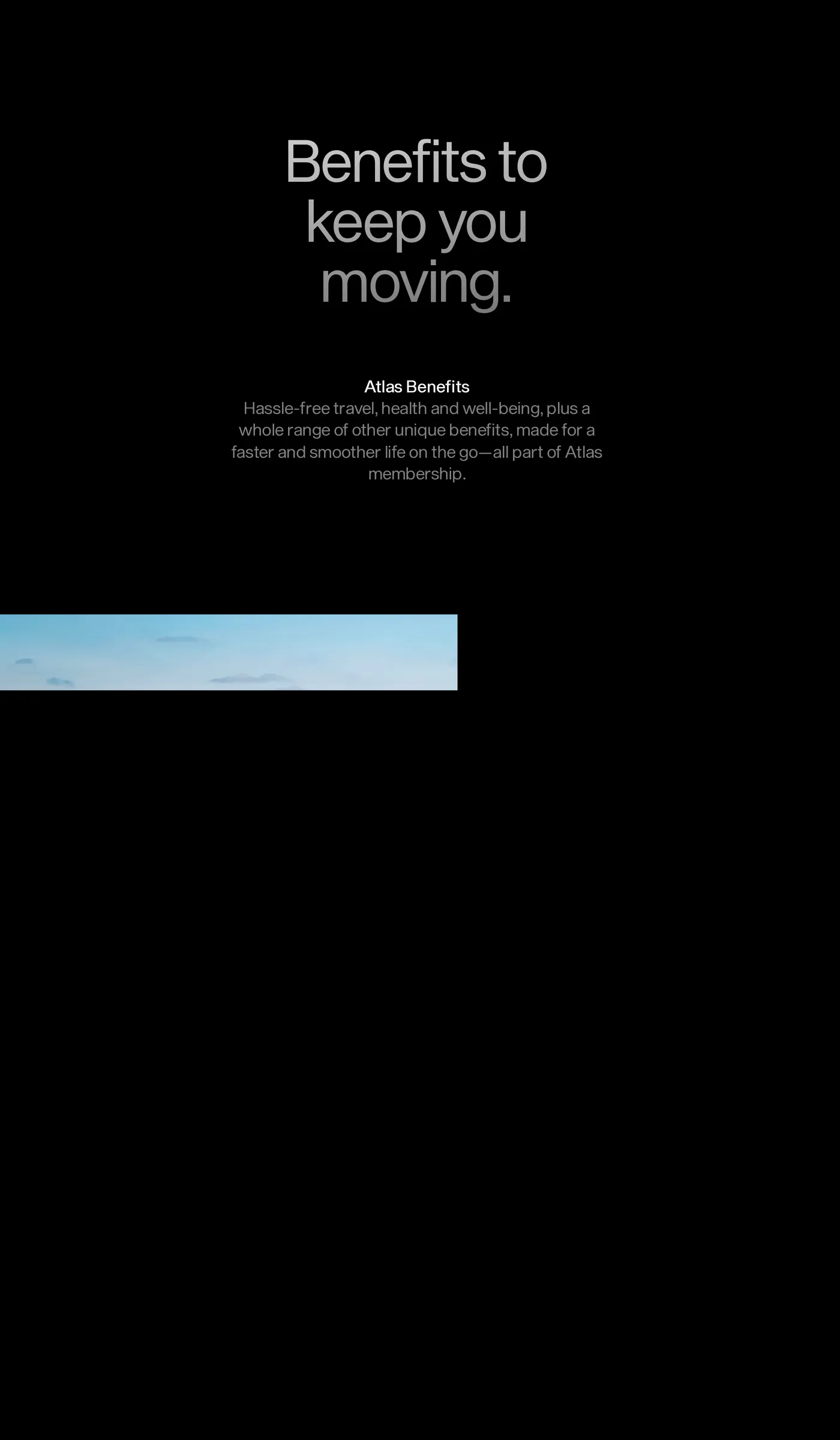 Atlas — screenshot of the features section