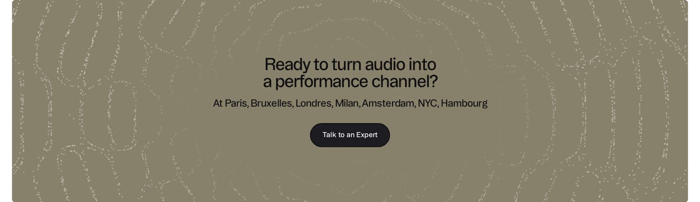 Audion — screenshot of the call to action section