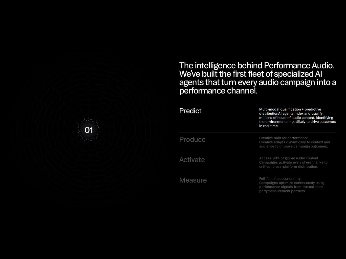 Audion — screenshot of the features section