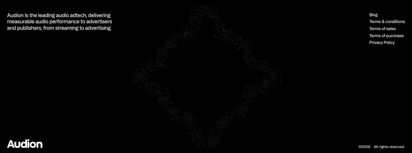 Audion — screenshot of the footer section