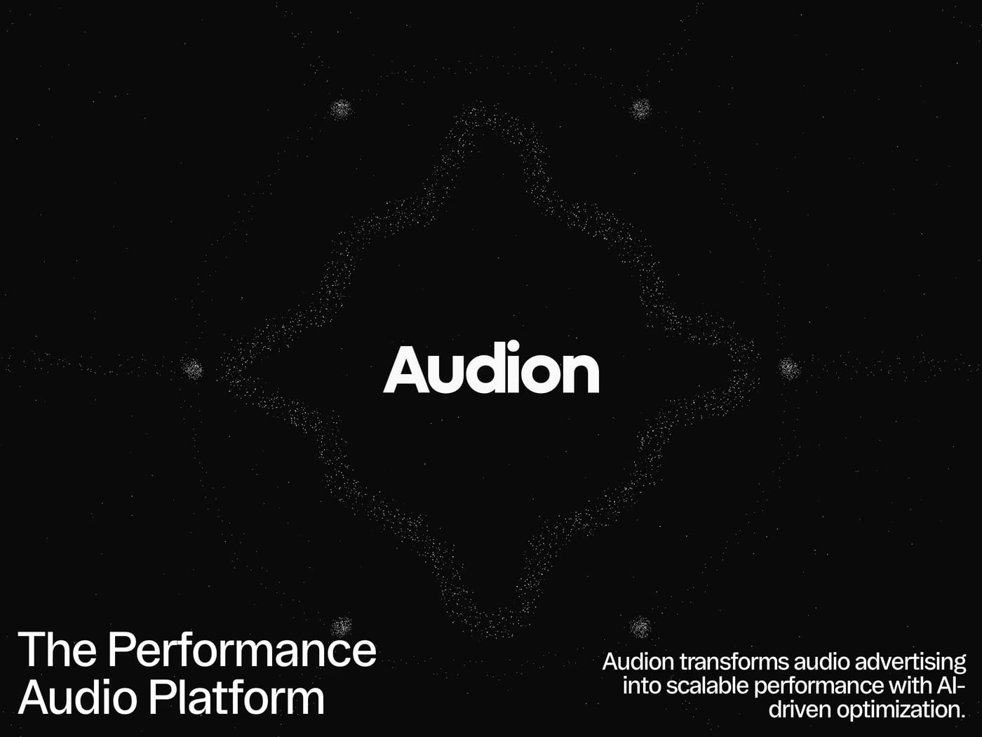 Audion — screenshot of the hero section