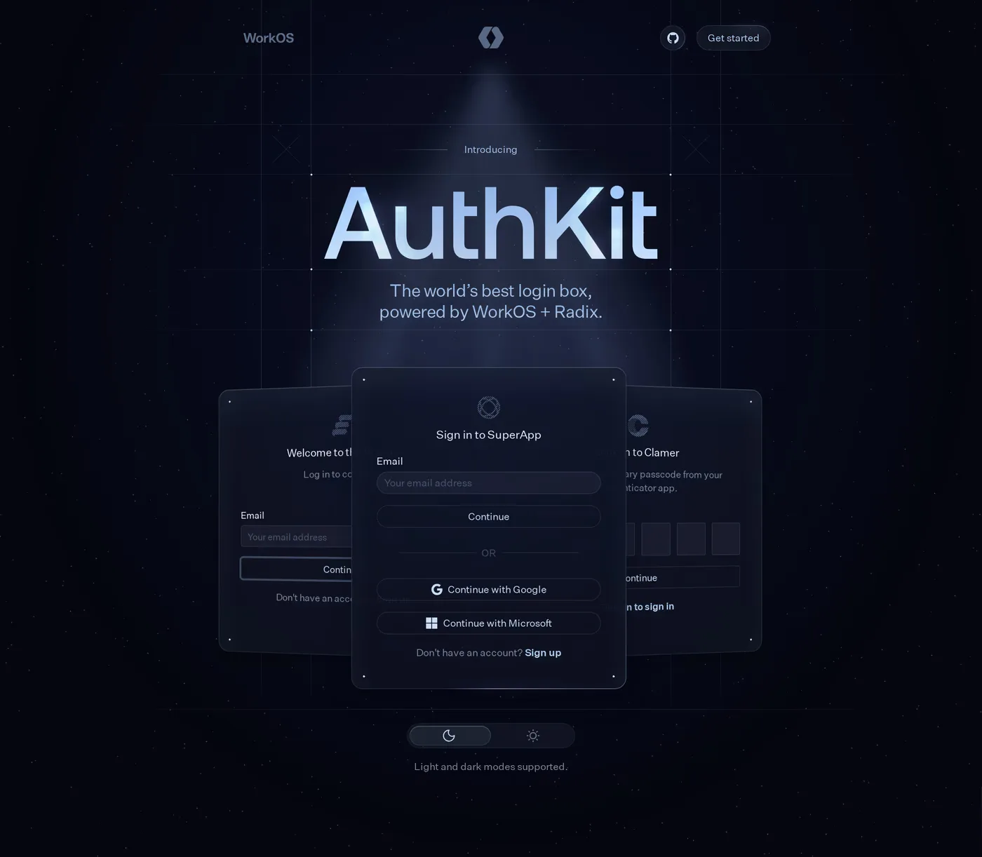 AuthKit — screenshot of the hero section