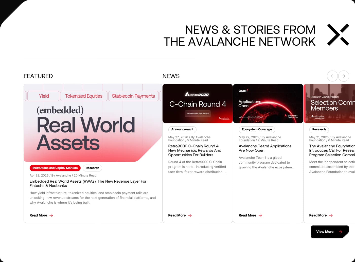 Avax.network — screenshot of the blog section