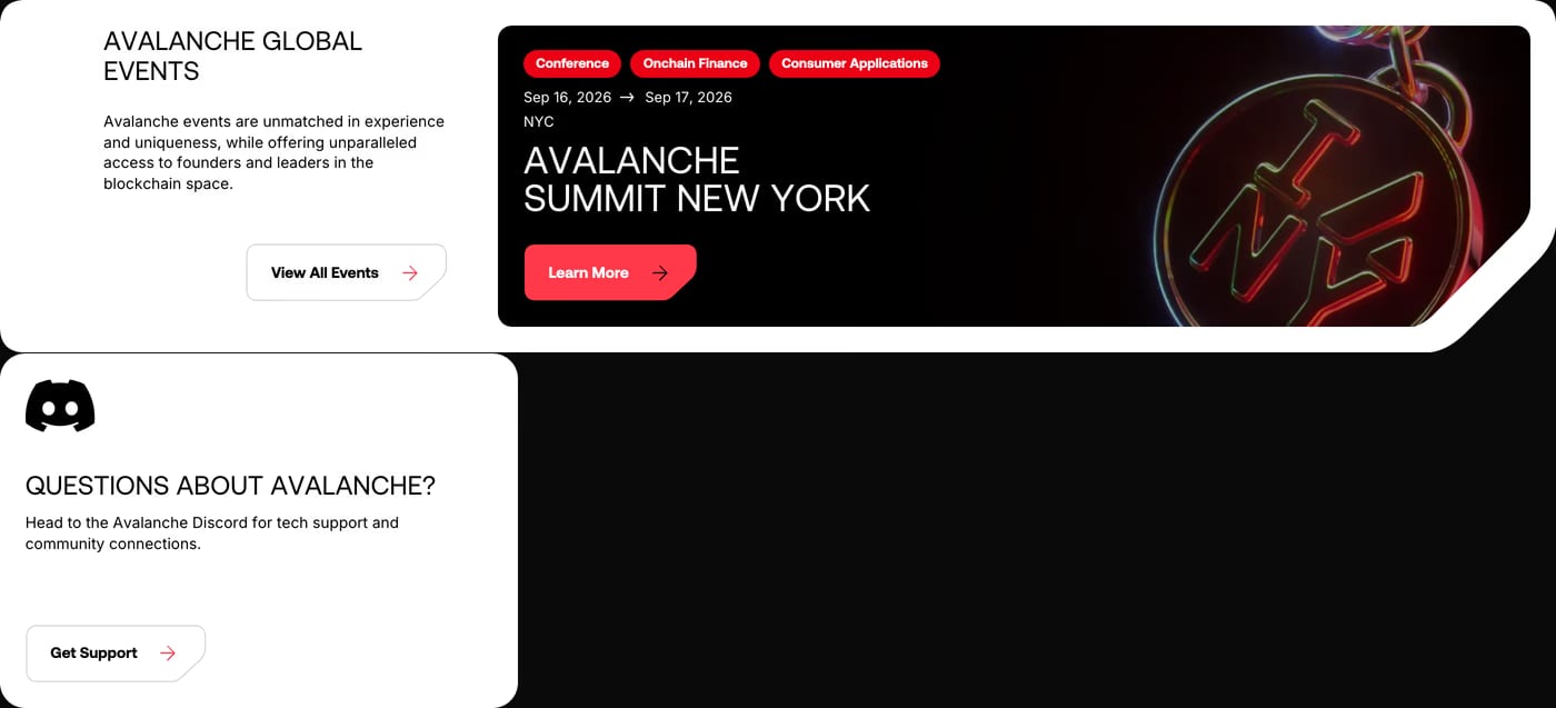 Avax.network Events section