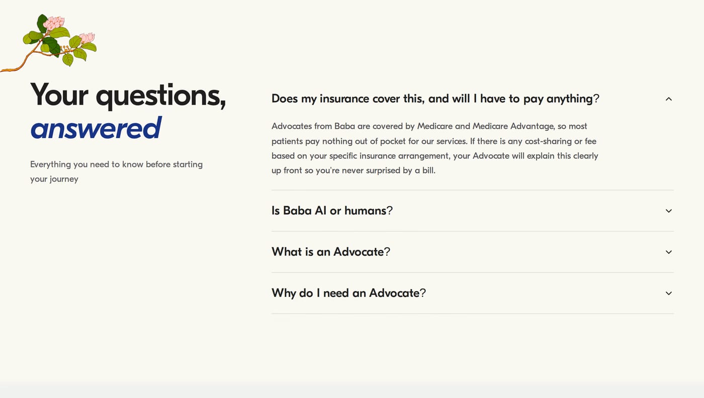 Baba FAQ section