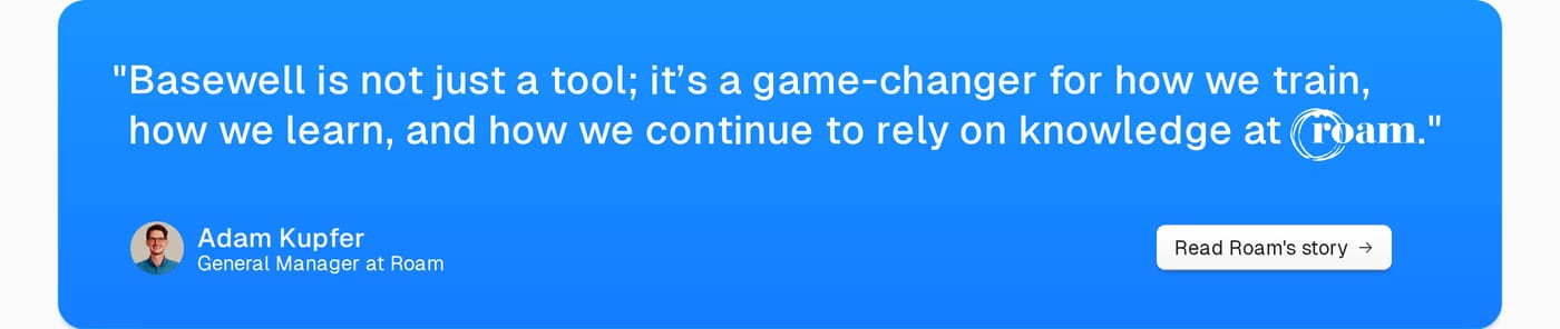 Basewell — screenshot of the testimonials section