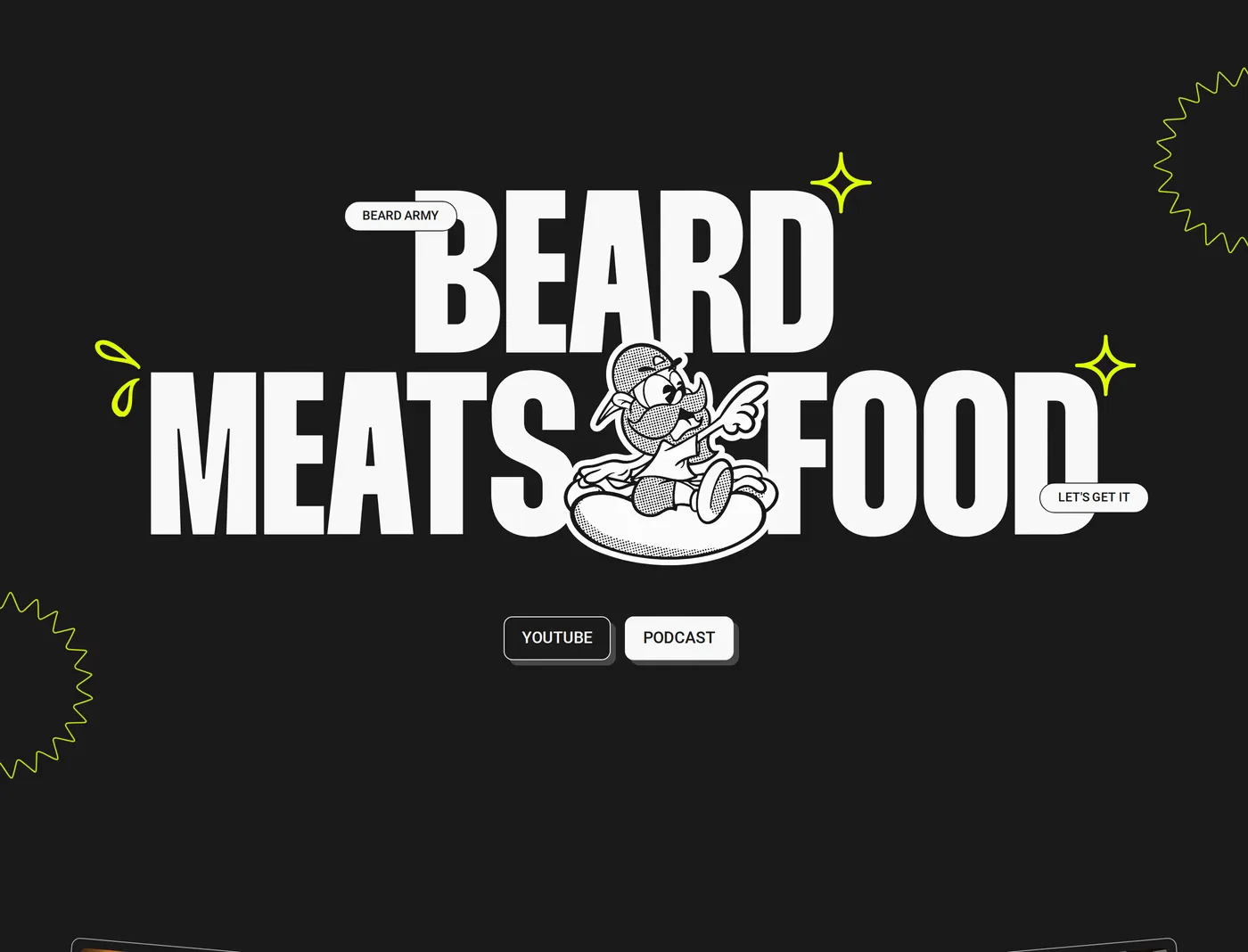 Beard Meats Food — screenshot of the hero section