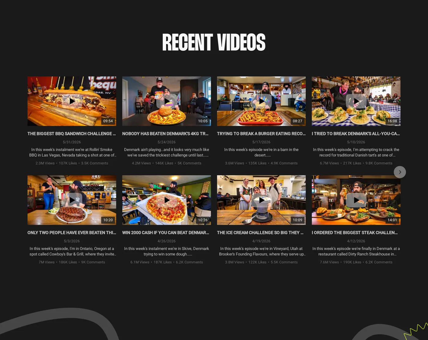 Beard Meats Food — screenshot of the blog section
