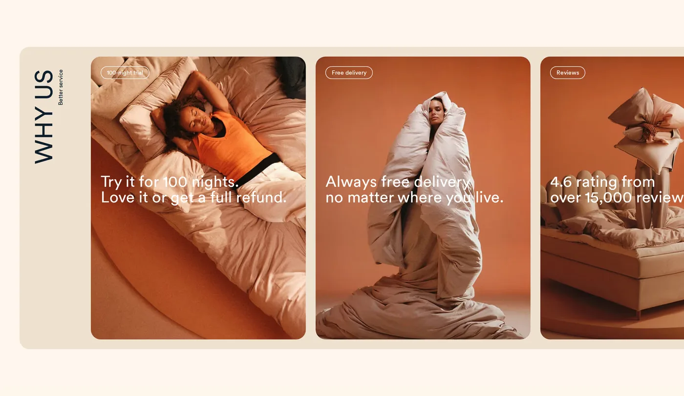 Better Nights — screenshot of the features section