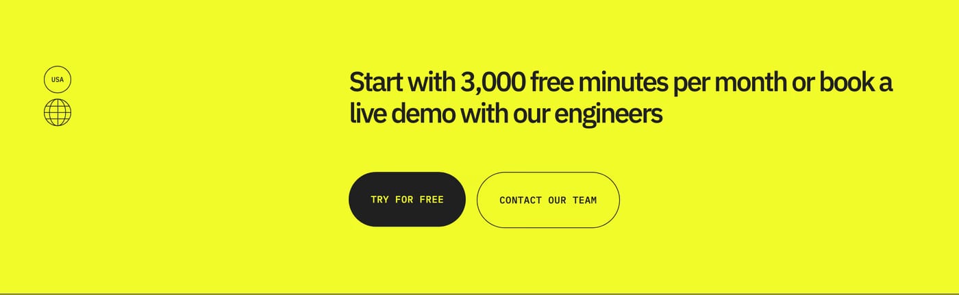 Blacksmith — screenshot of the call to action section