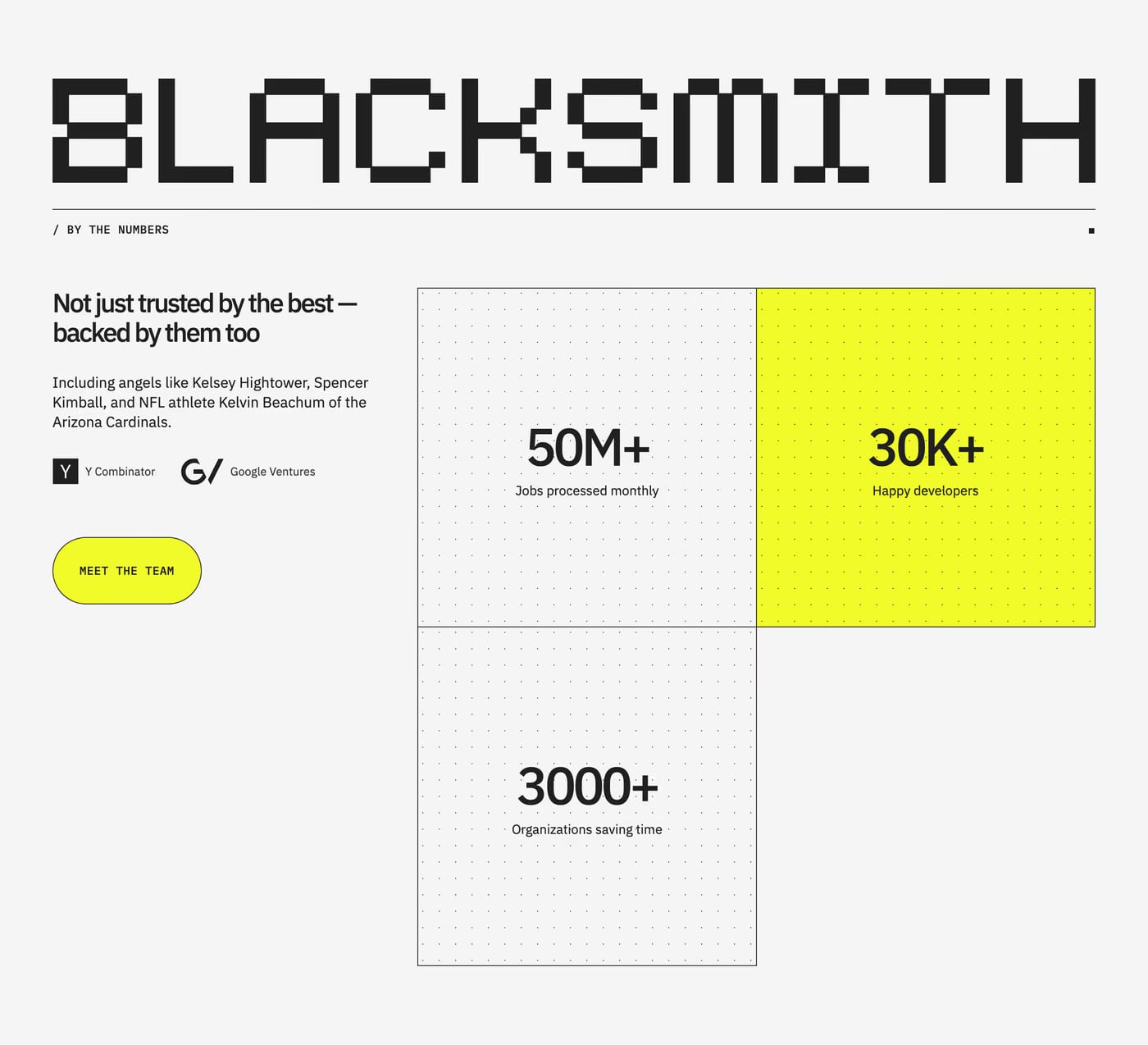Blacksmith — screenshot of the stats section