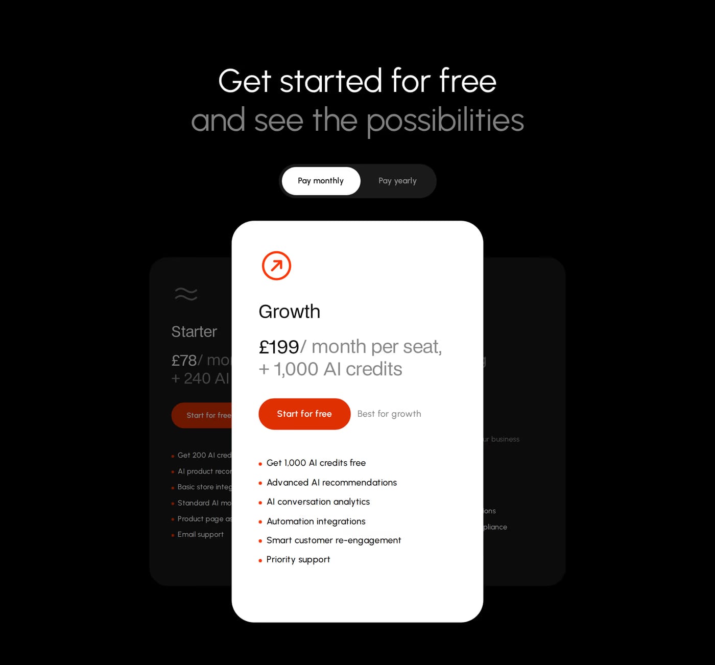Bliex Pricing section