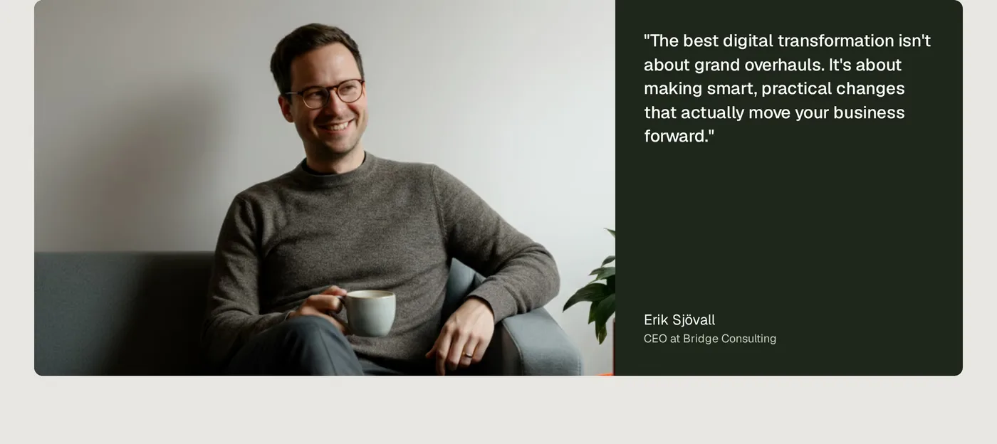 Bridge Consulting — screenshot of the testimonials section