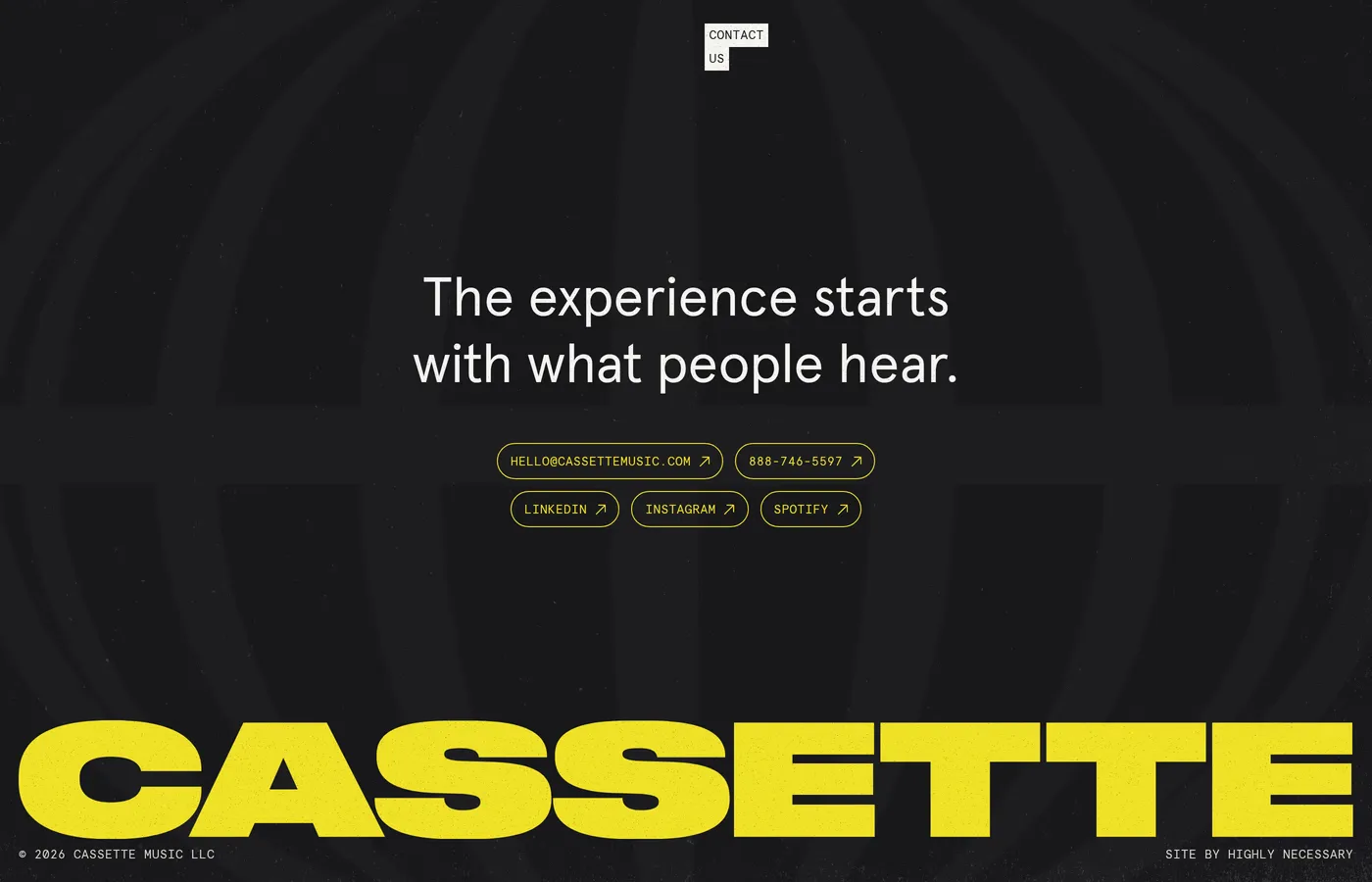 CASSETTE — screenshot of the footer section