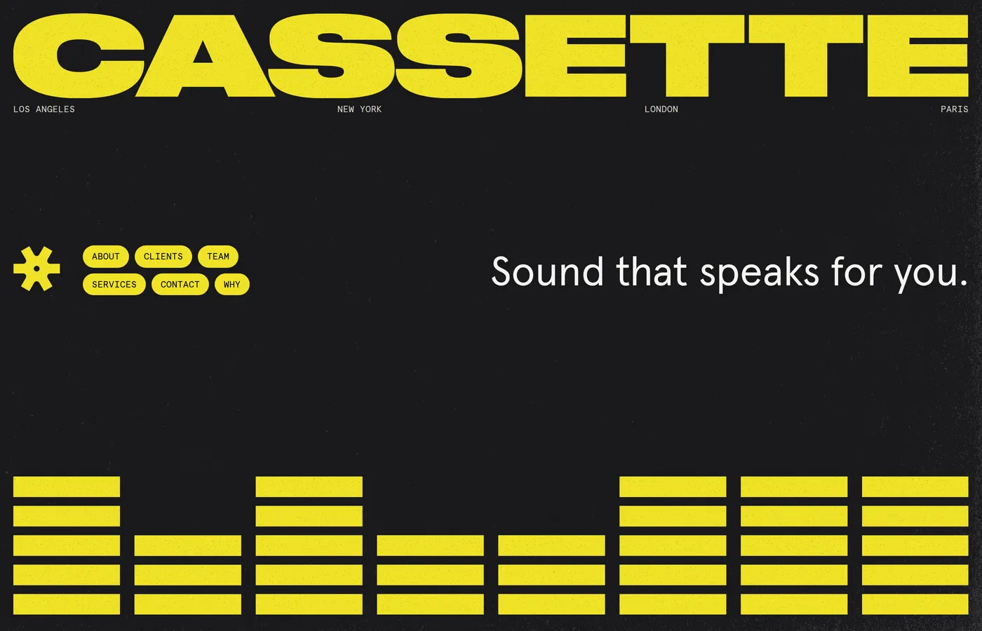 CASSETTE — screenshot of the hero section