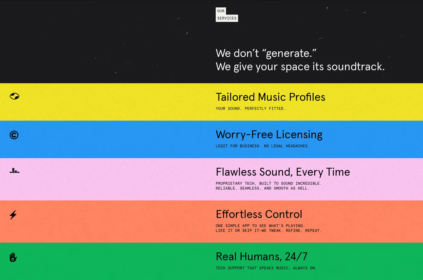 CASSETTE — screenshot of the services section