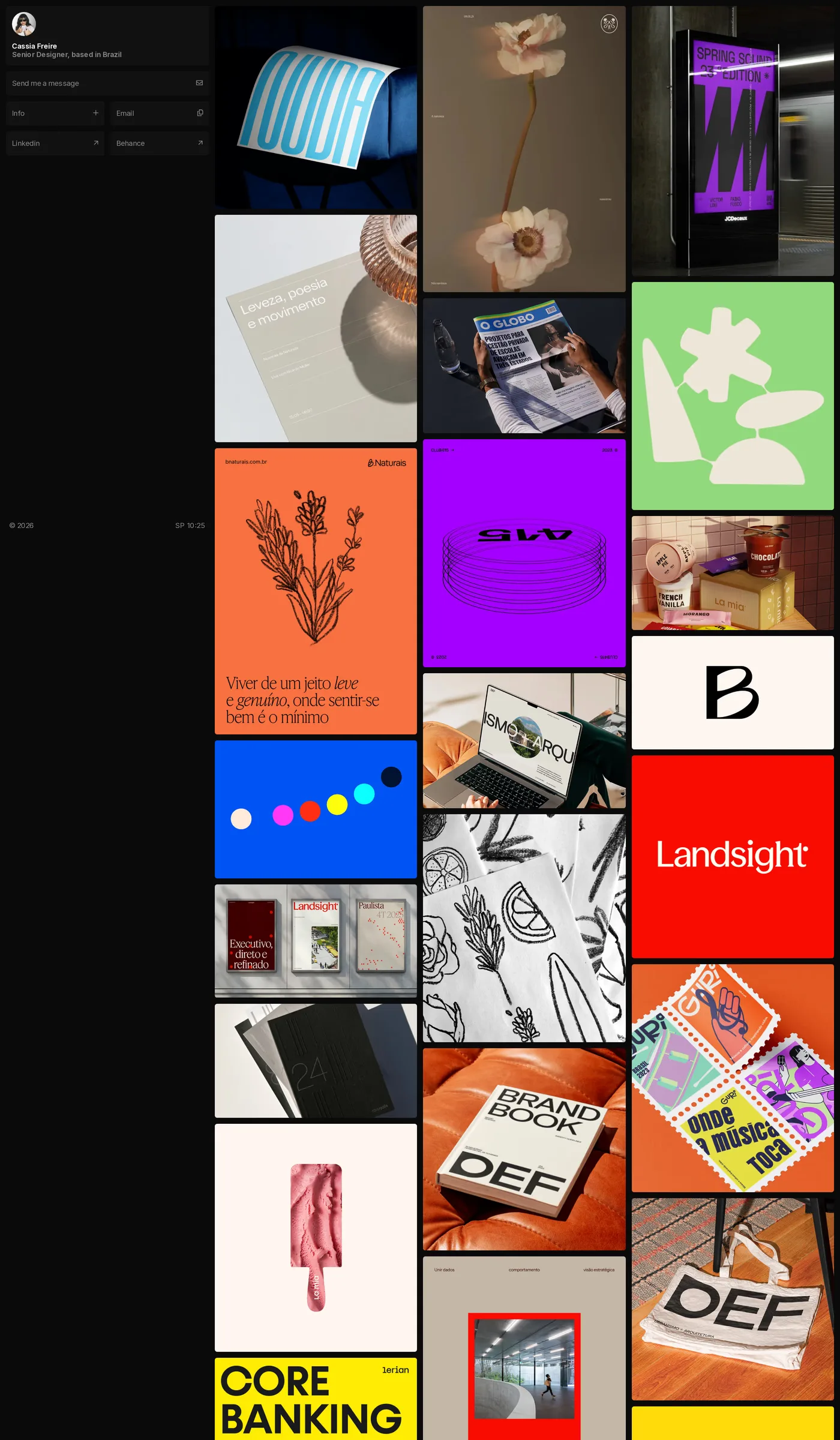 Cassia Freire — screenshot of the portfolio section
