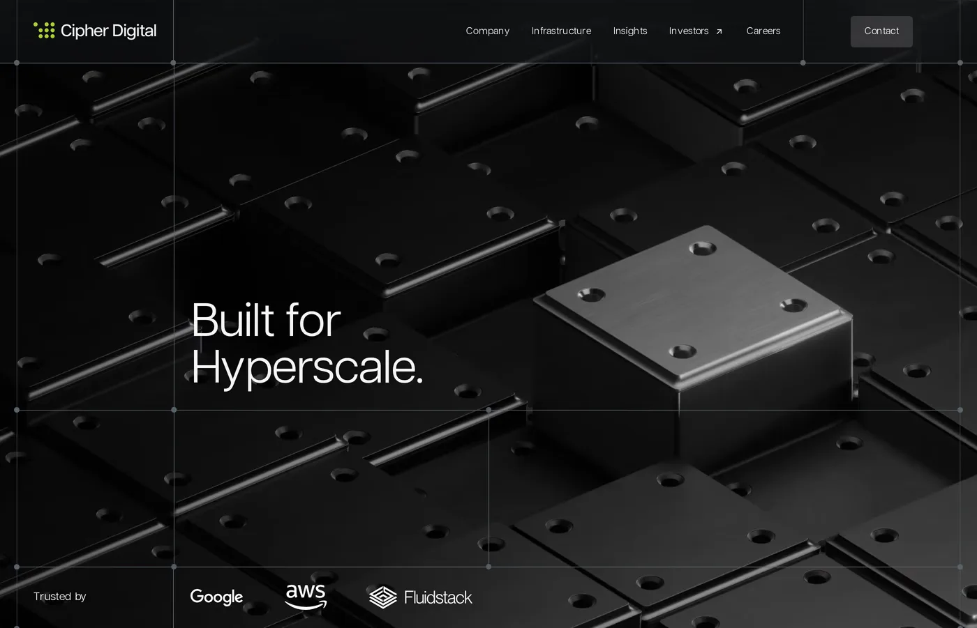 Cipher — screenshot of the hero section