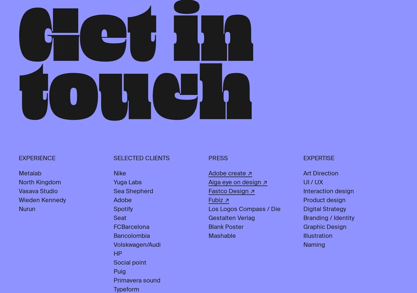 Claudia Mussett Contact section