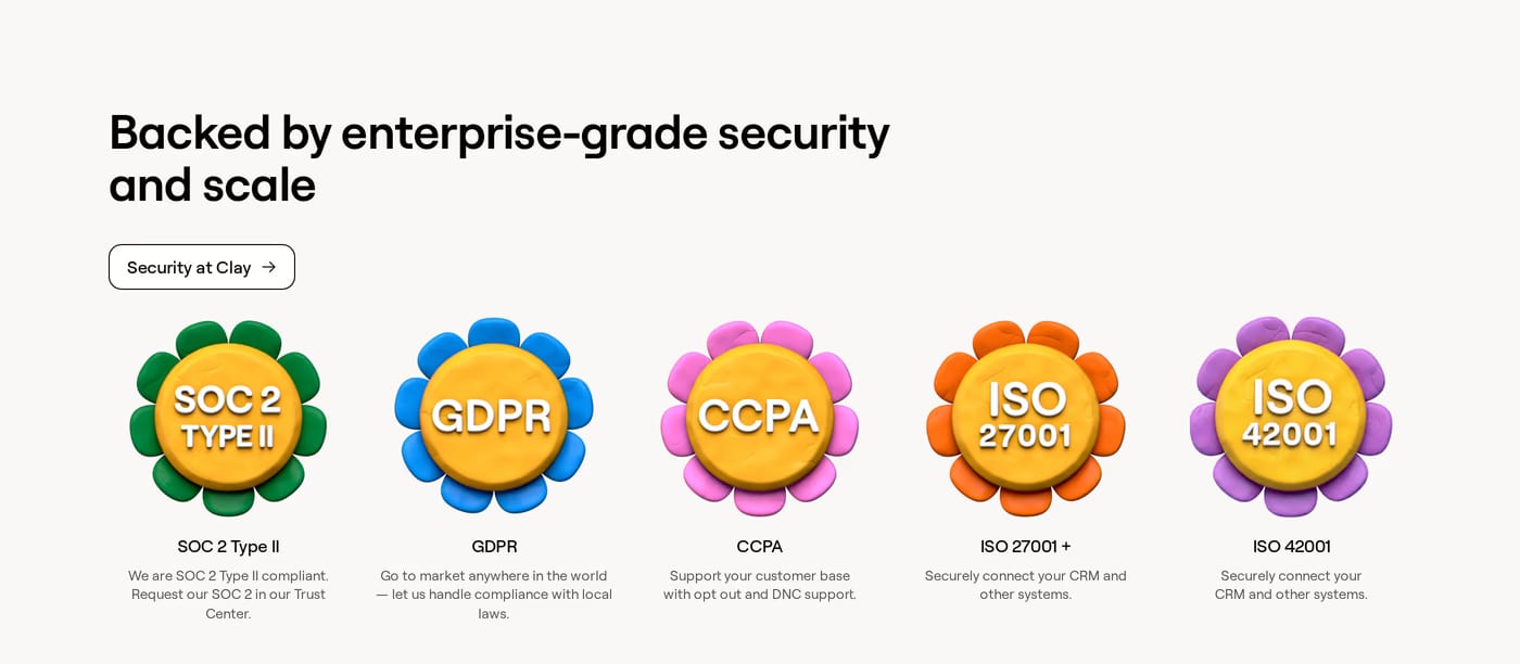 Clay — screenshot of the logos section