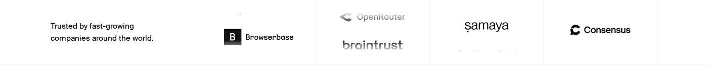 Clerk — screenshot of the logos section