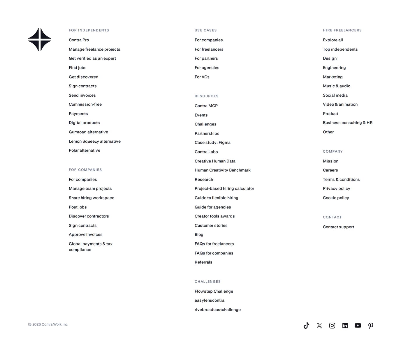 Contra Footer section