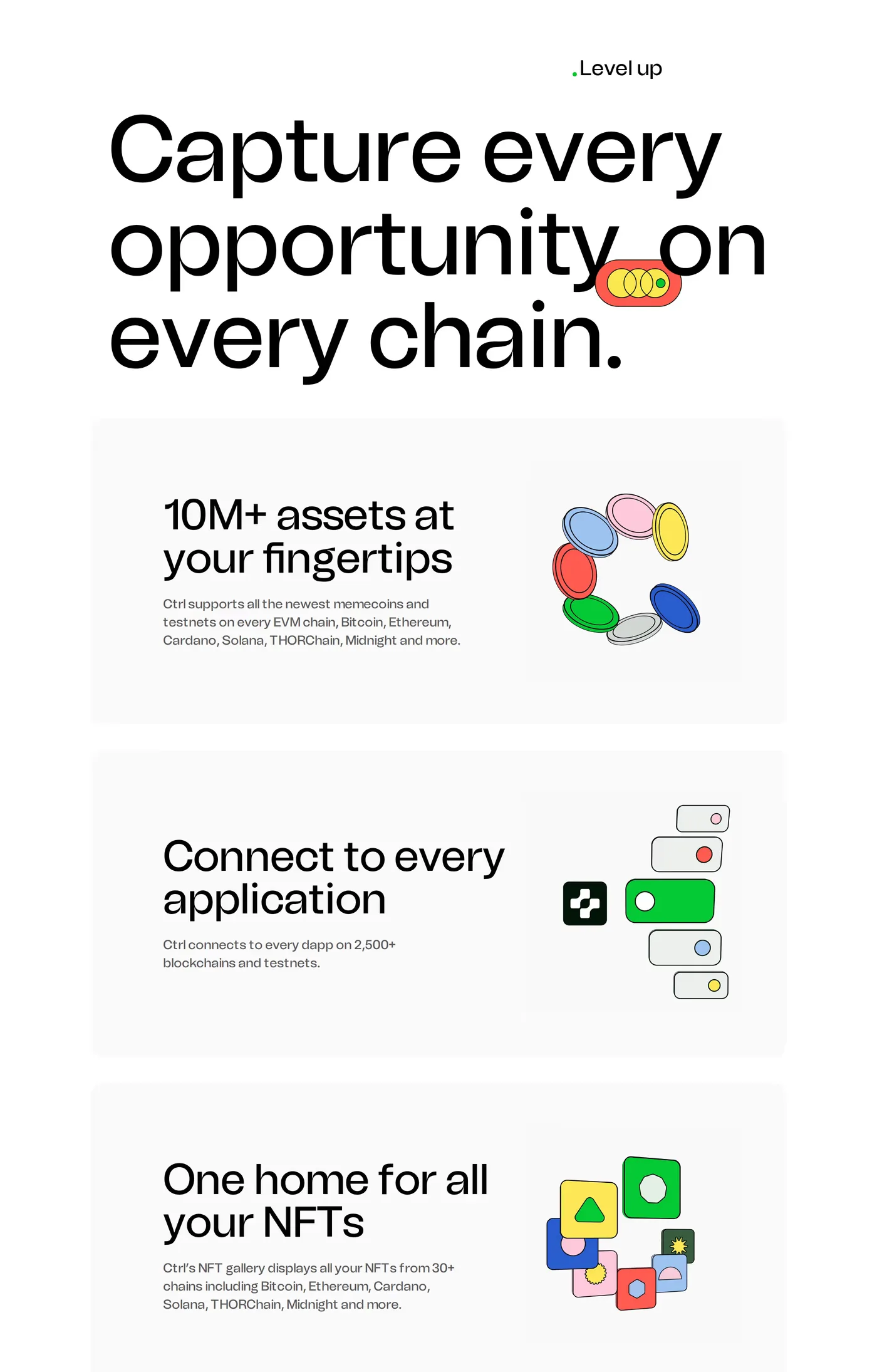 Ctrl — screenshot of the features section