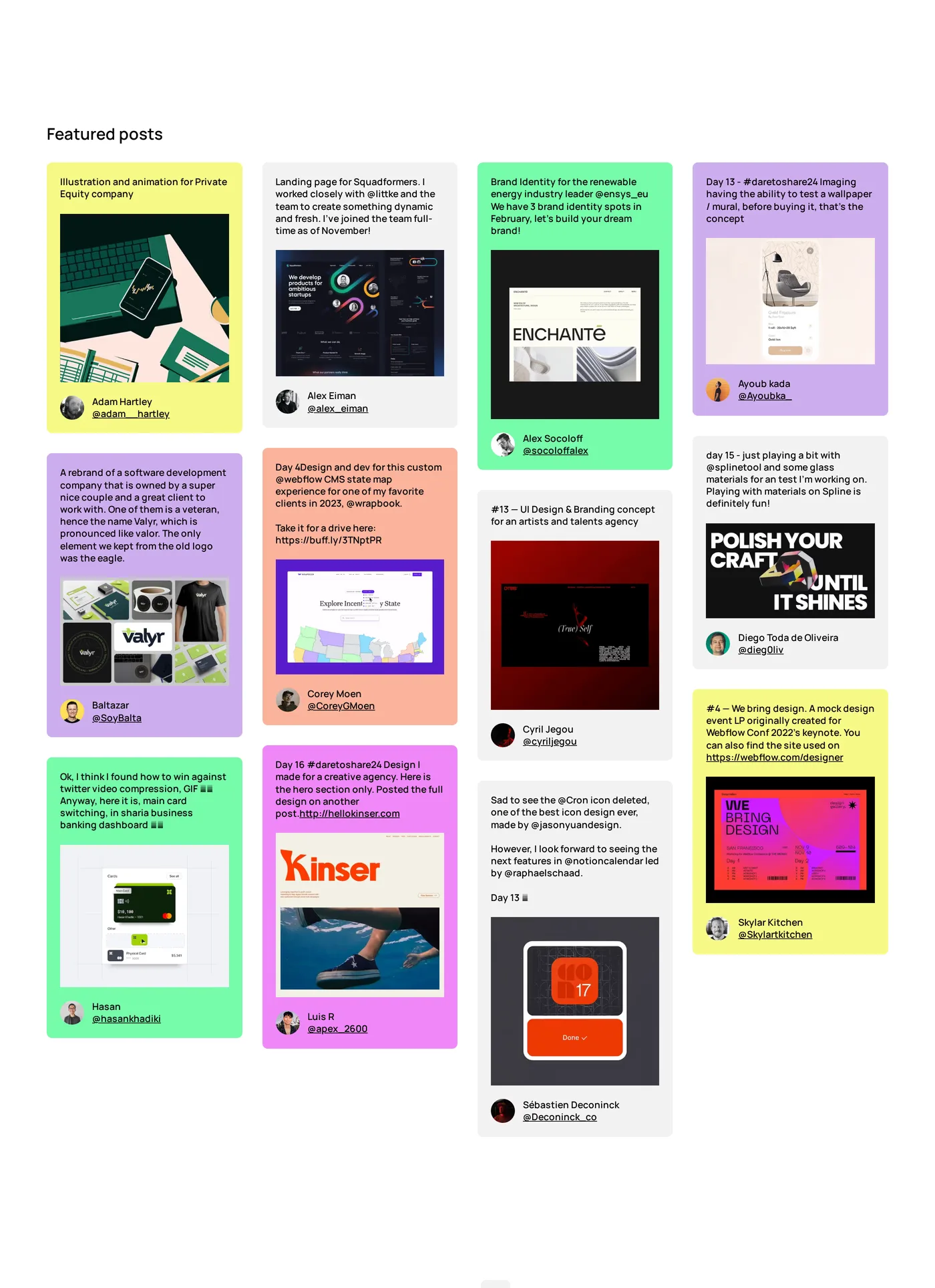 Dare To Share — screenshot of the blog section
