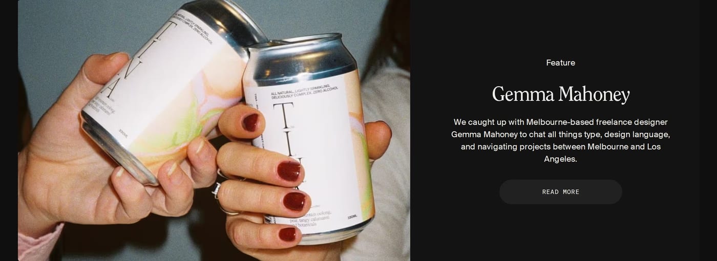 Darkroom — screenshot of the blog section
