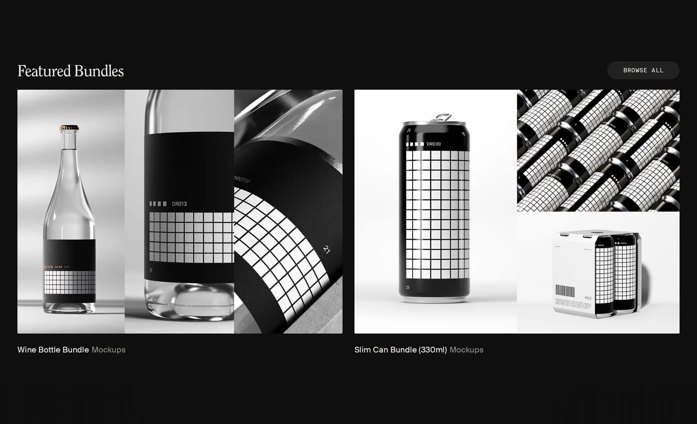 Darkroom — screenshot of the products section